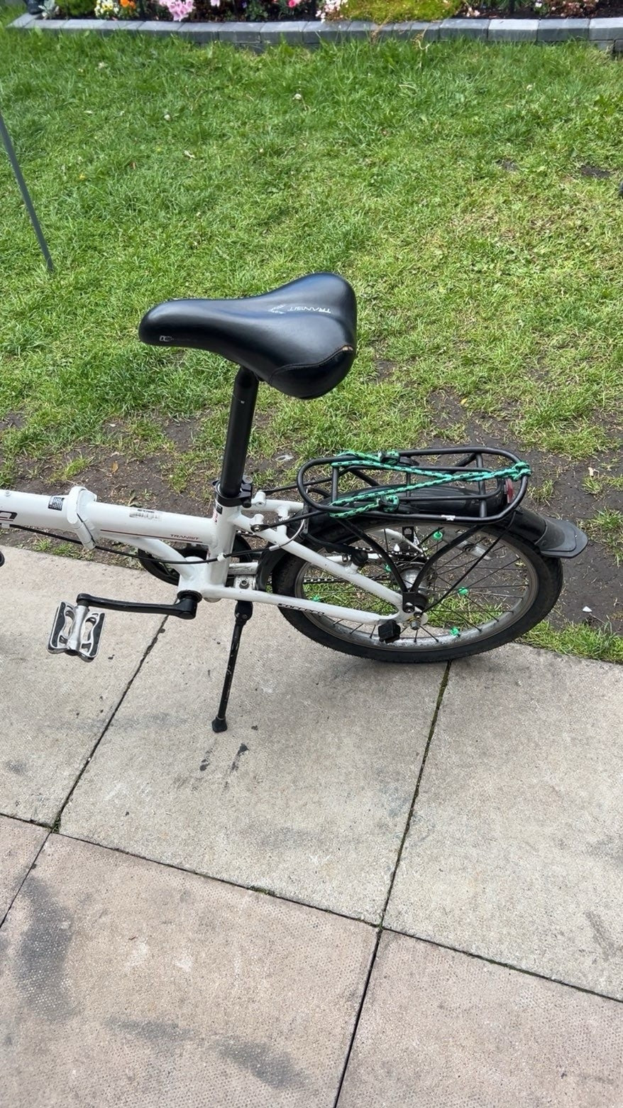 Carrera Transit Folding Bike 20" Aluminium Mudguards Rack White Black