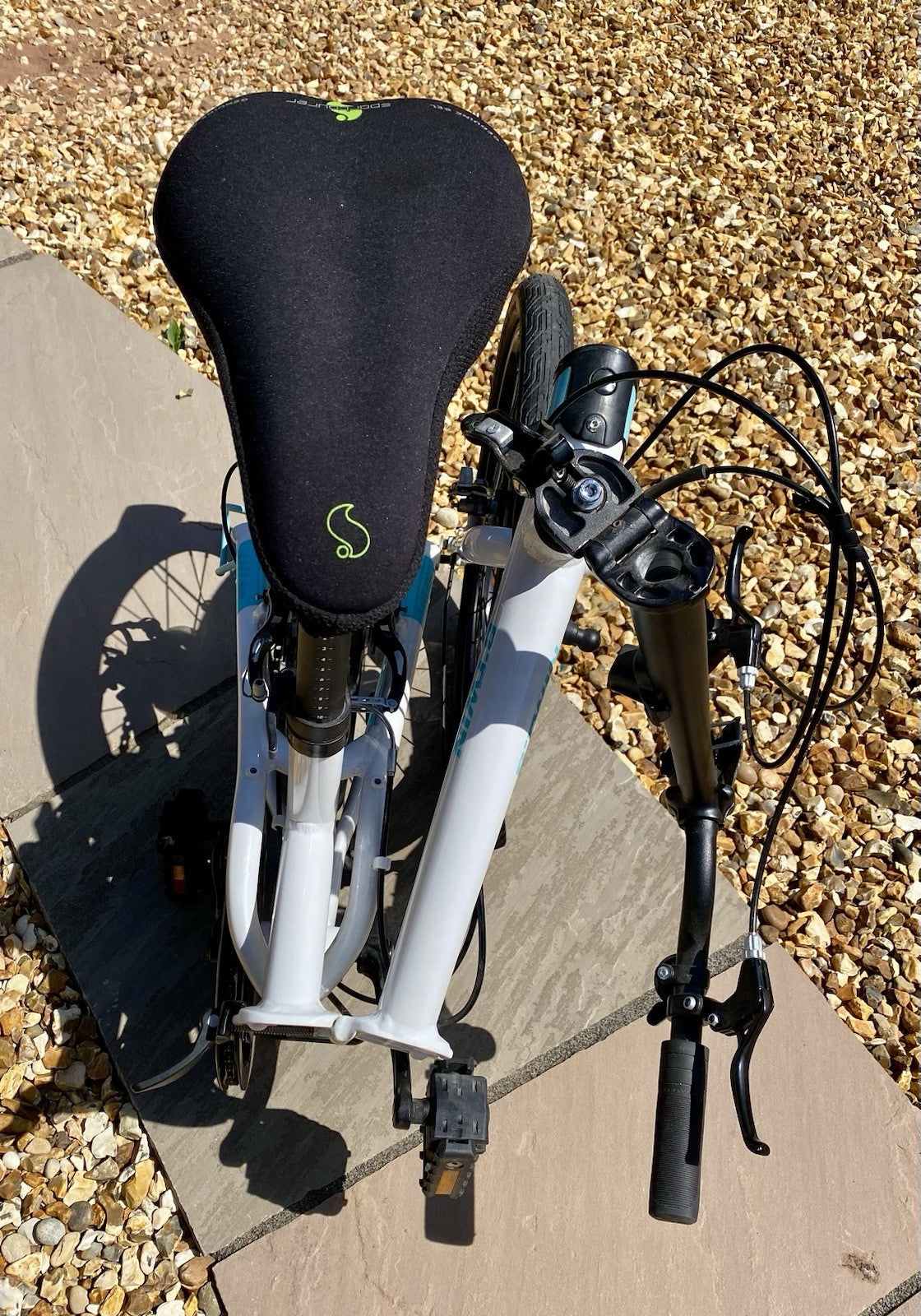 B'TWIN Tilt 500 20in Folding Bike 7 Speed Foldable White V-Brakes
