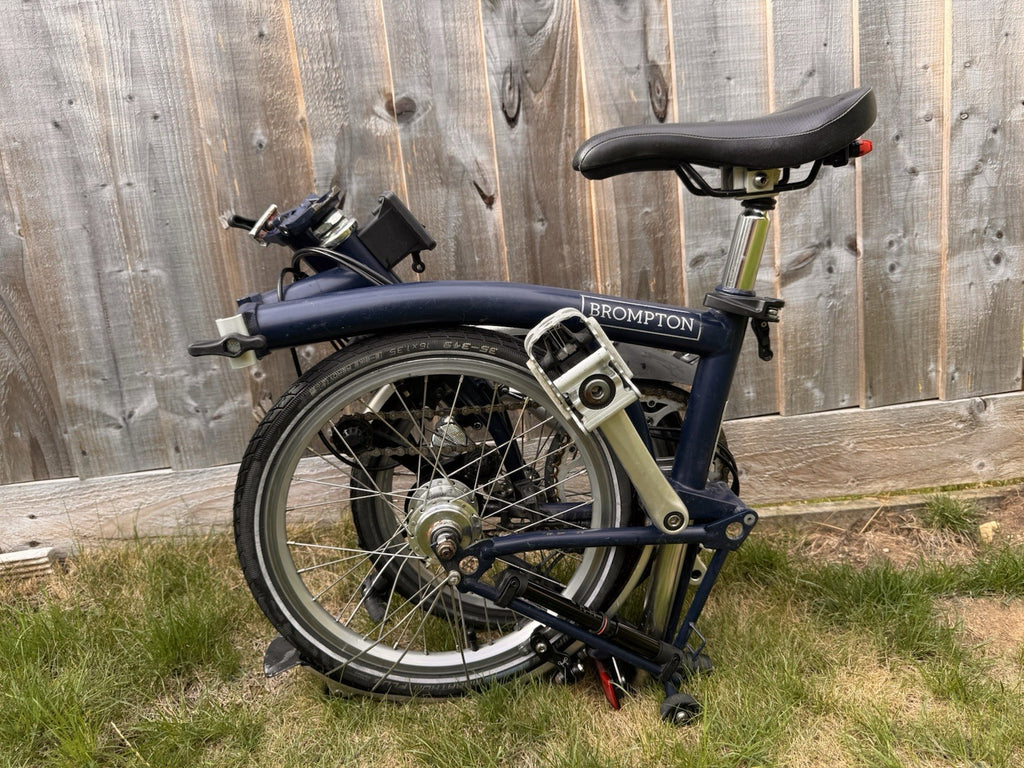 Brompton 16in Folding Bike Blue 3-Speed Hub Gears Mudguards Reflectors