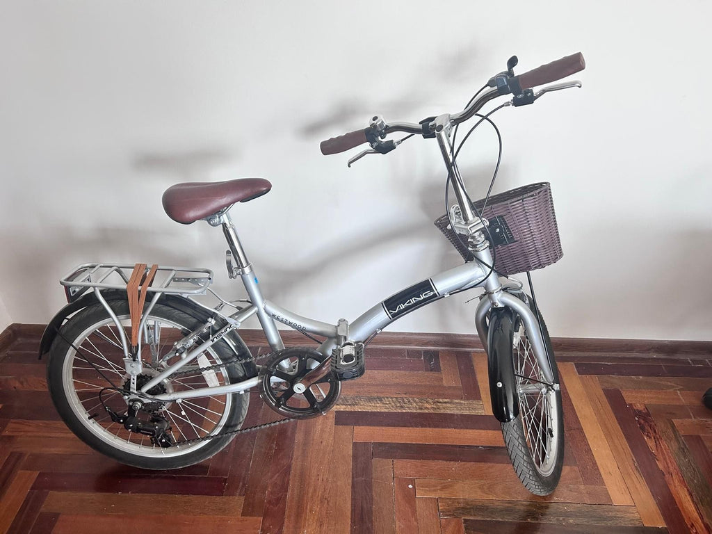Viking Westwood 20" 6-Speed Folding Bike Silver