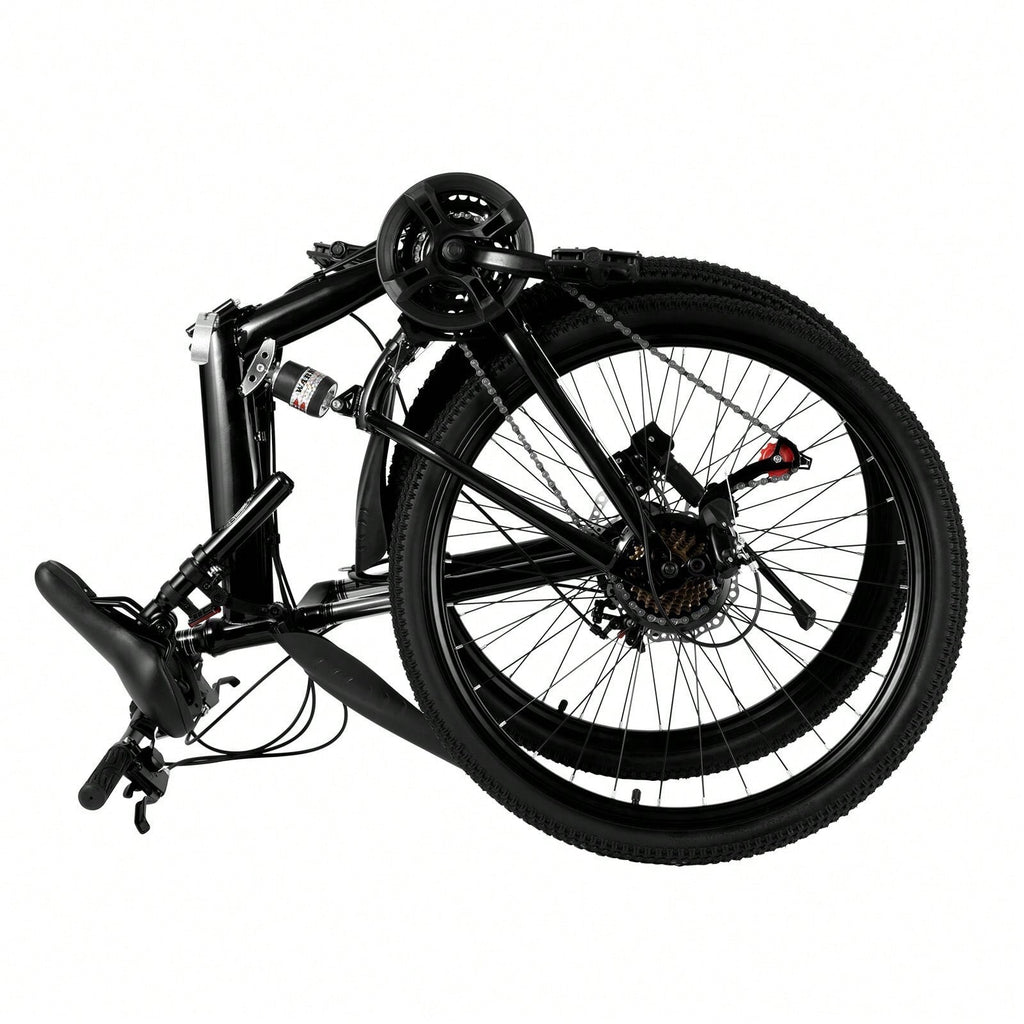 26 in Folding Mountain Bike 21-Speed MTB Bicycle Full Suspension Disc Brake Bike