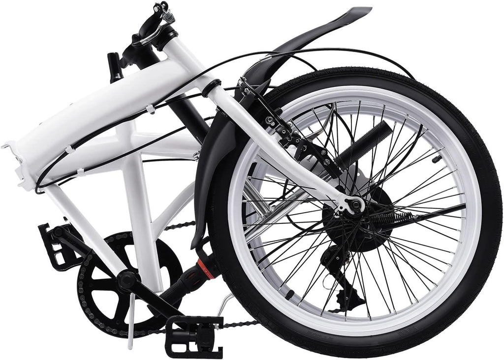 20" Folding Commuter Bike with 7-Speed Gears, Carbon Steel, Portable