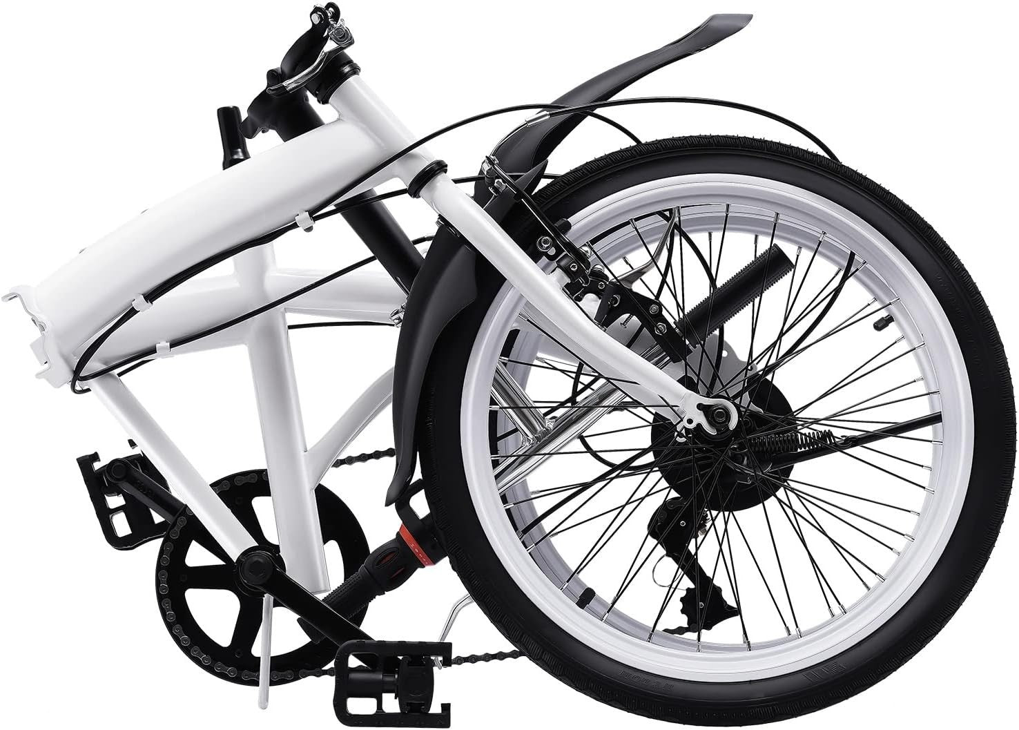 20" Folding Commuter Bike with 7-Speed Gears, Carbon Steel, Portable