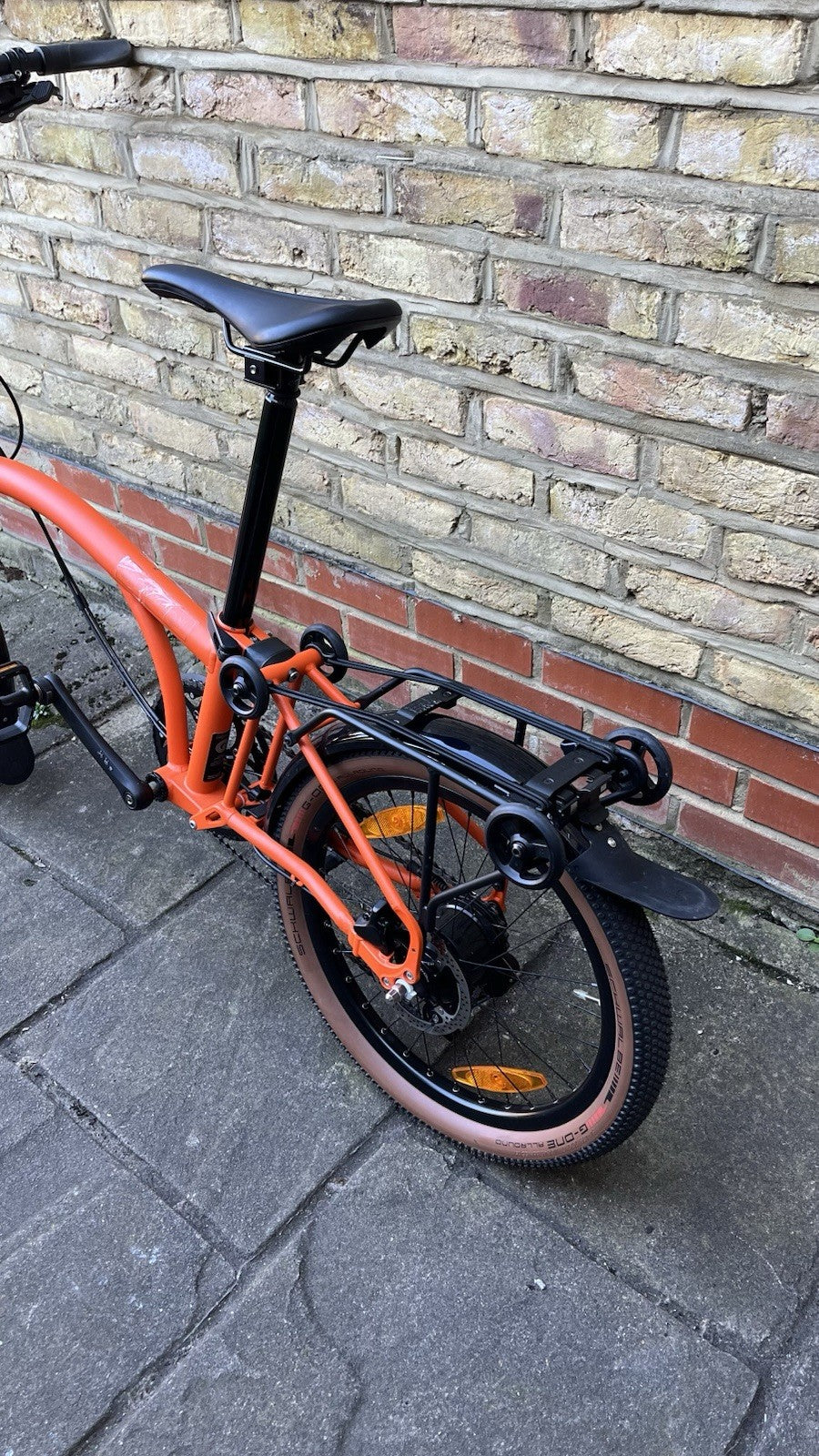 Brompton G Line 8-Speed Orange Folding Bike Brand New Never Used Large Handlebar