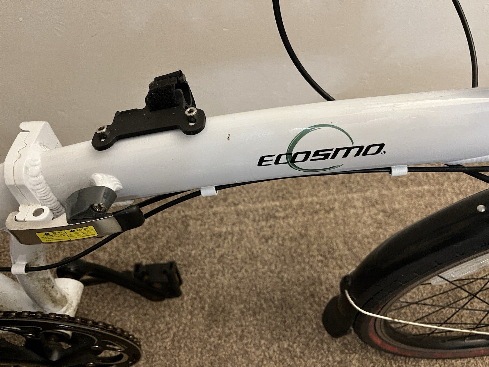 Folding City Bicycle Ecosmo 20" Wheel White, Alloy 7SP Shimano, 12kg-20AF09W