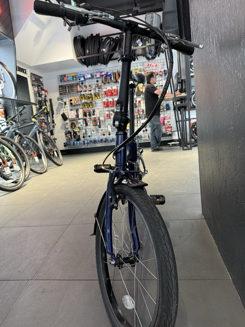 Tern 20in Folding Bike Blue 7-Speed Derailleur V-Brakes Mudguards Kickstand
