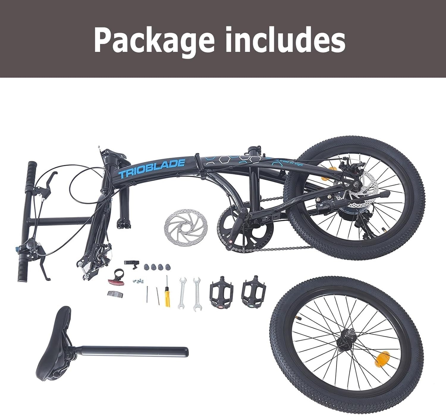 20” Folding Bike 7-Speed Lightweight Aluminum Frame for Adults & Teens