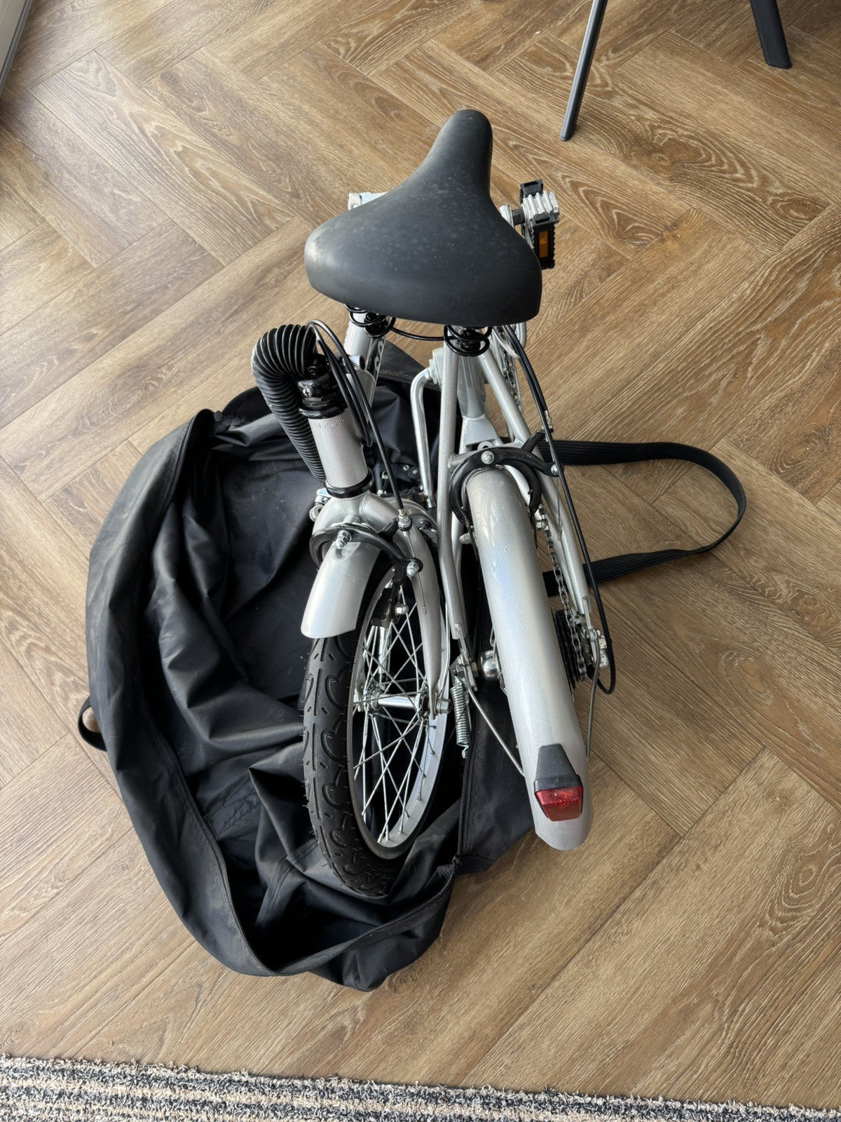 Seasure Folding Bike 16" 6-Speed Compact Lightweight Commuter Silver