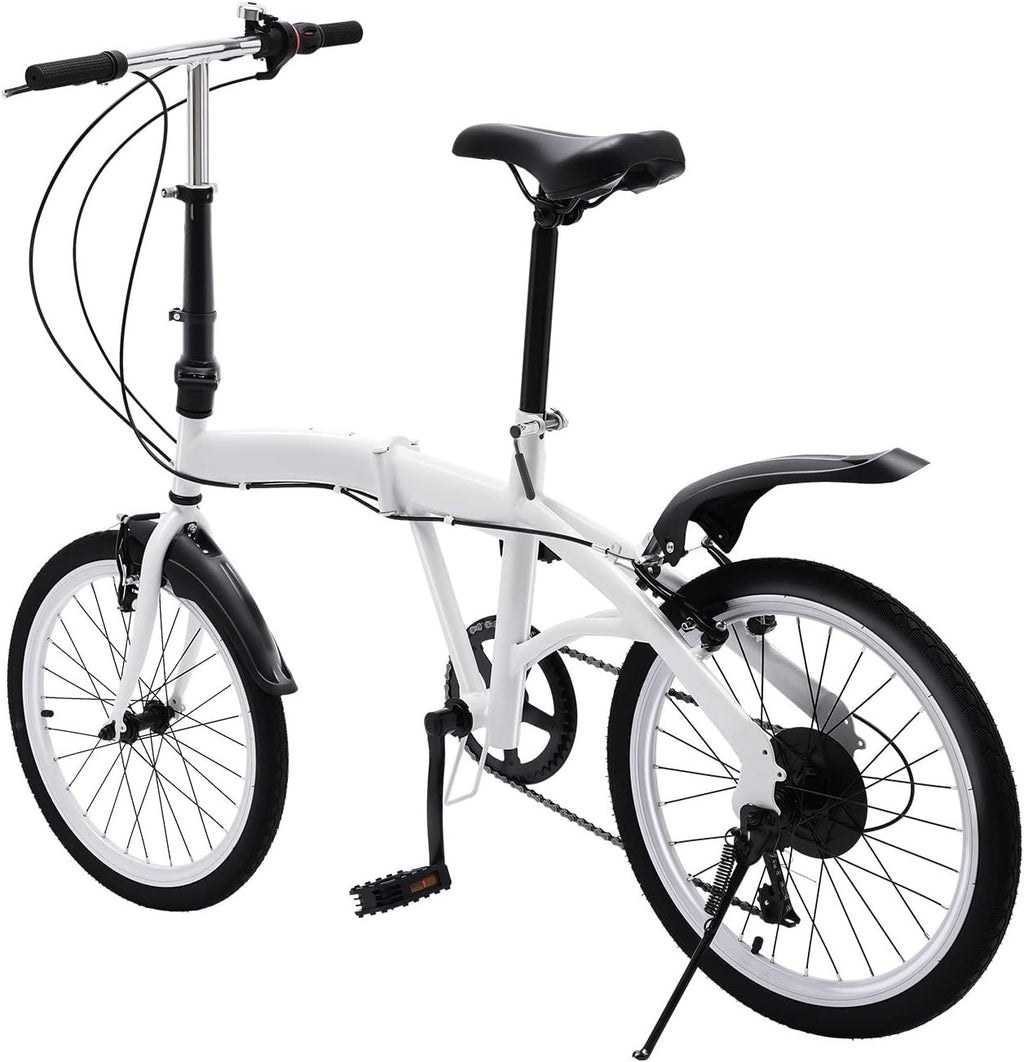 20" Folding Commuter Bike with 7-Speed Gears, Carbon Steel, Portable