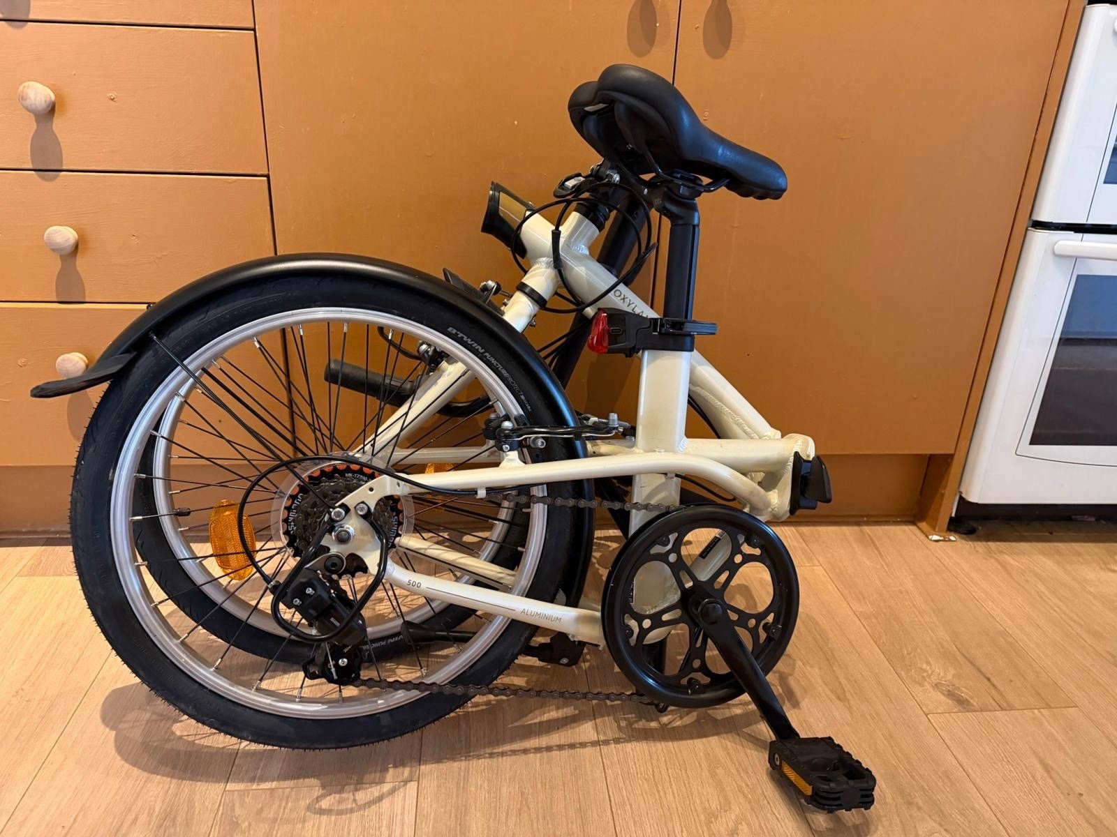 Unused Btwin Folding Bike Cream Colour