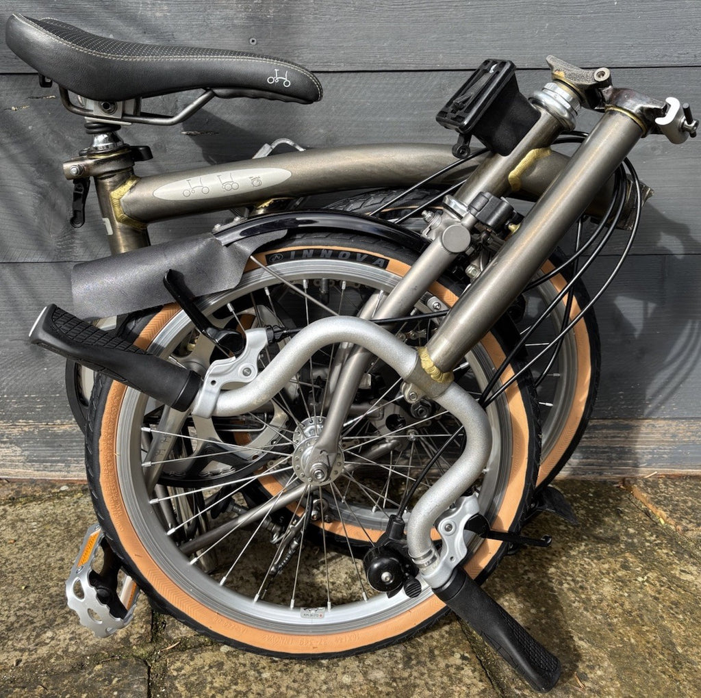 Brompton M2L-X Superlight Raw Titanium Ti / P Line Folding Bicycle - Hardly Used