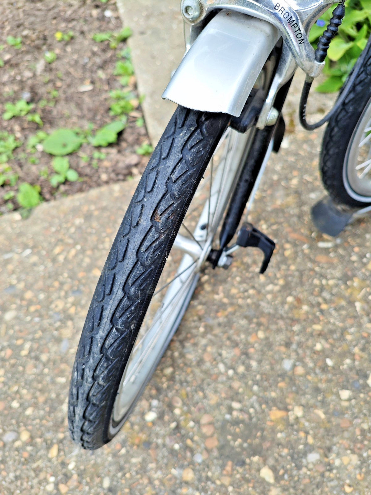 6-Speed Brompton M6L (I think) Folding Bike 2005 Canary Yellow, mudguards.