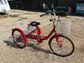 Jorvik Folding Adult Tricycle Red 6 Speed - 24 in Wheels with Baskets & Horn