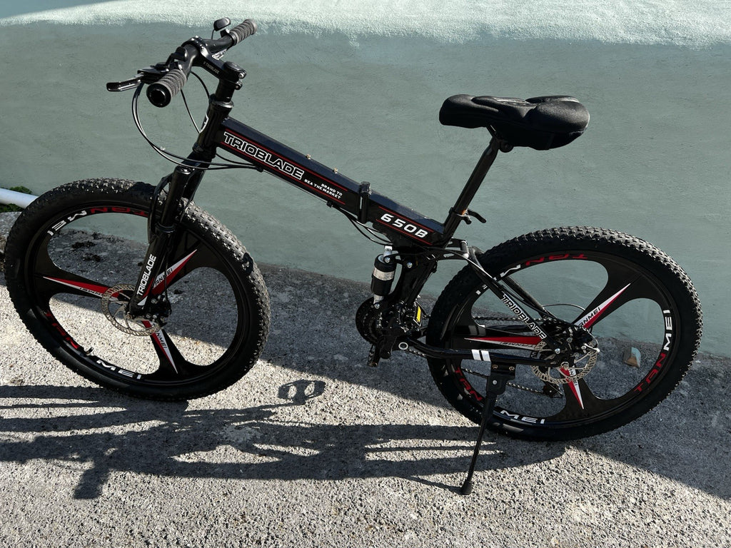TRIOBLADE 650 B 26 Inch Folding Mountain Bike 21-Speed Foldable Mountain Bicycle