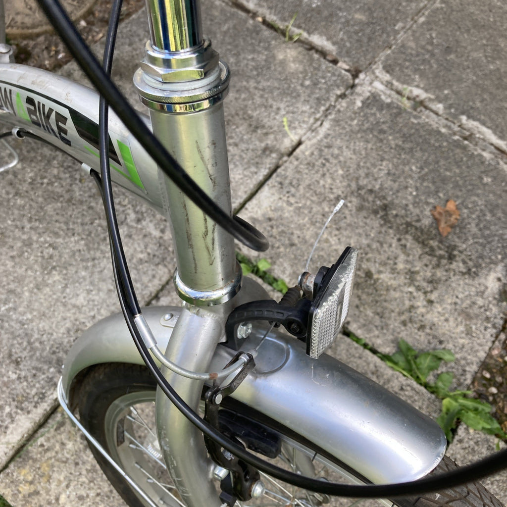 TWO Stowabikes 20in Folding Bikes Silver Rear Rack Mudguards Grip Shifter