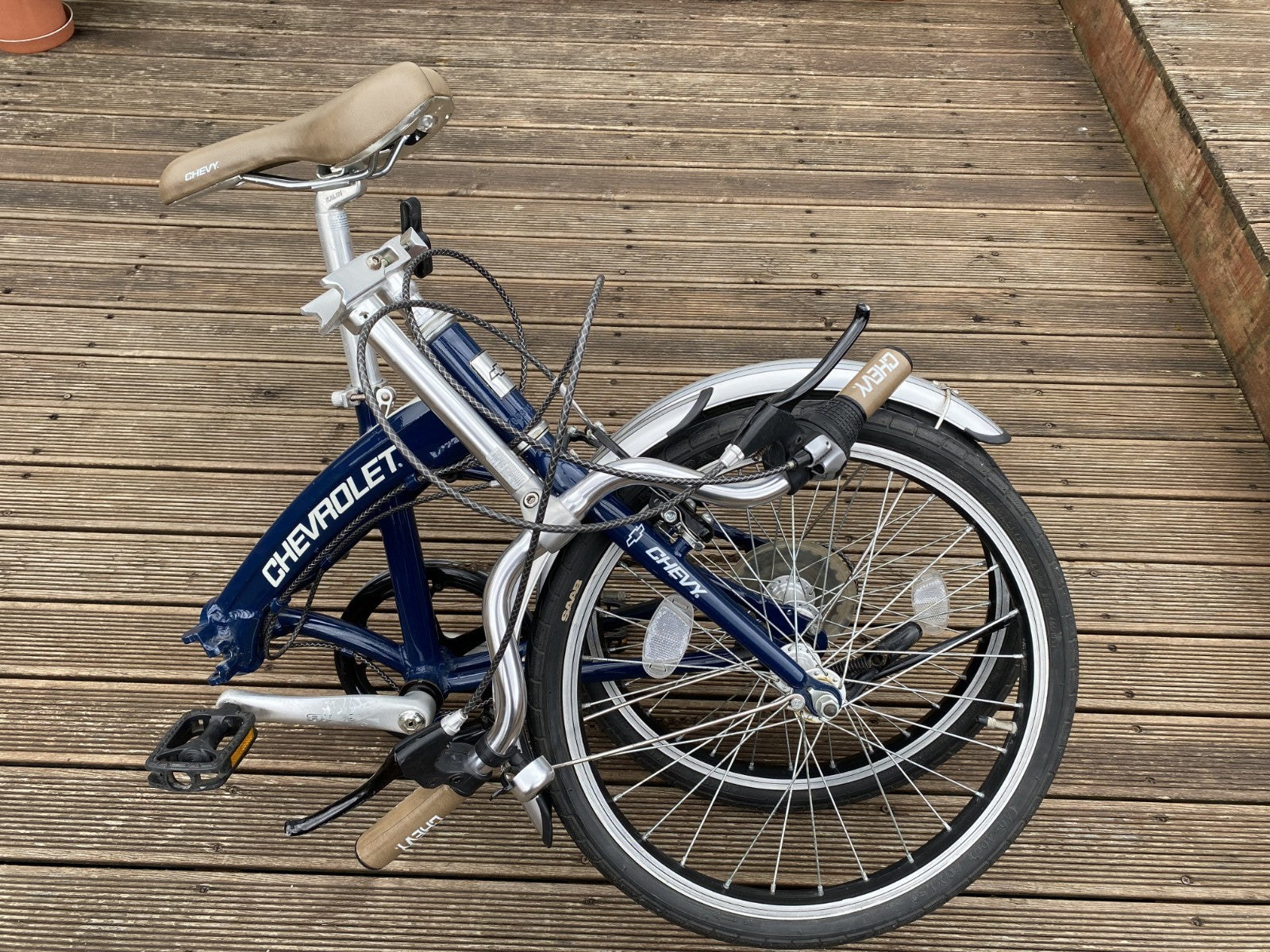 🔥Rare Chevrolet Chevy 20in Folding Bike 6 Speed Shimano Revoshift Blue