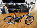 B'Twin Oxylane Tilt 500 Navy Folding Bicycle Bike 7-Speed 20" Wheels Kickstand