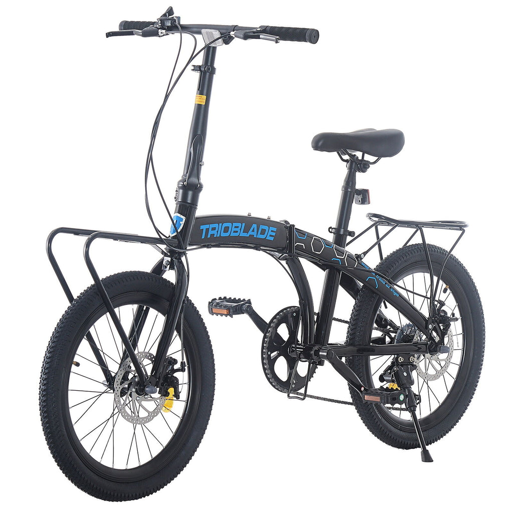 Folding Bicycle 20 Inch Bikes for Adults 7-Speed Variable Foldable City Bicycle