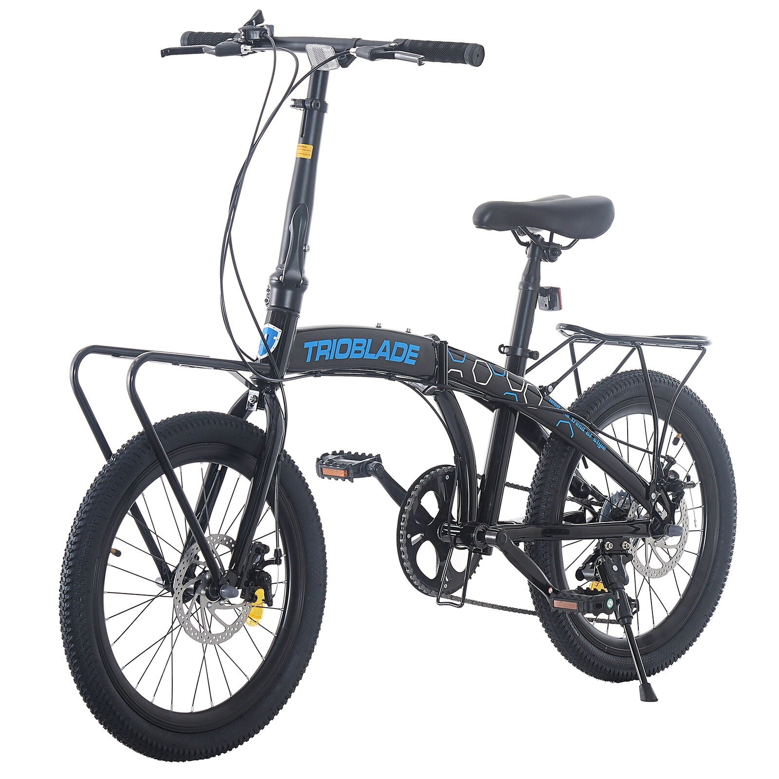 Folding Bicycle 20 Inch Bikes for Adults 7-Speed Variable Foldable City Bicycle