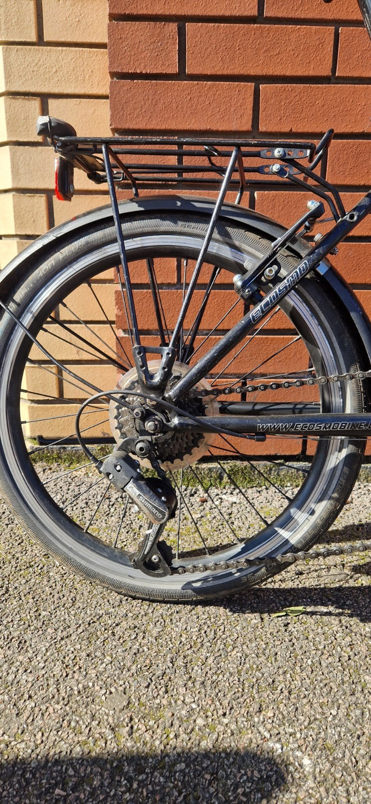 Ecosmo Black Folding Bike | New | 7 Speed | Rear Bike Rack