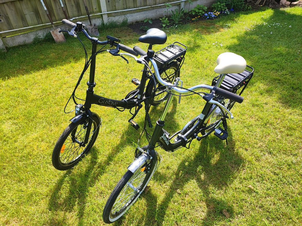 FOLDING BIKES HIS AND HERS both with Chargers and Keys