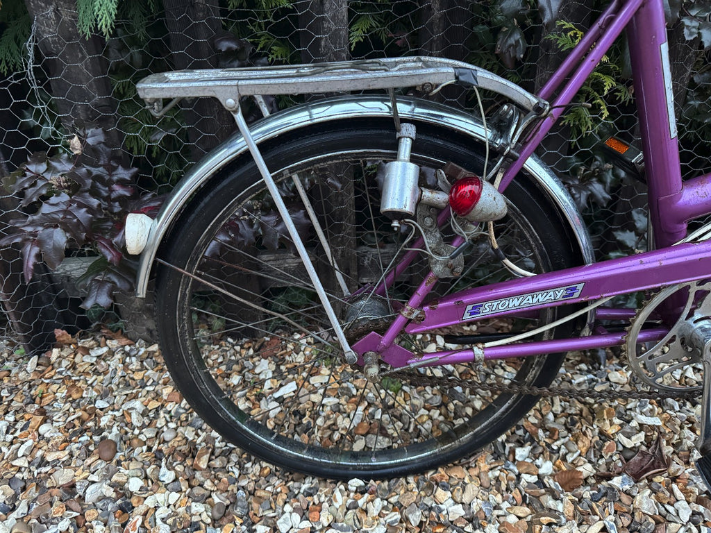 RALEIGH STOWAWAY FOLDABLE SHOPPER BICYCLE BIKE - 3 SPEED SA HUB - PURPLE