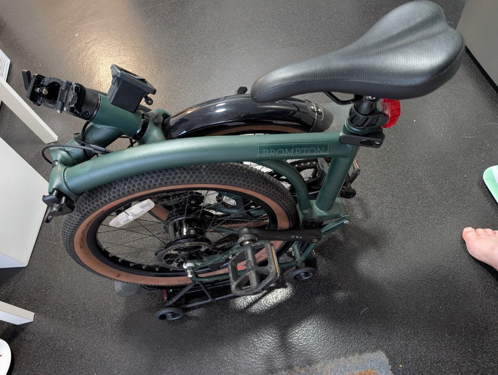 Brompton G Line with Optional Extras. 20" Rims, Green, 8-Speed, Rack, Mudguards