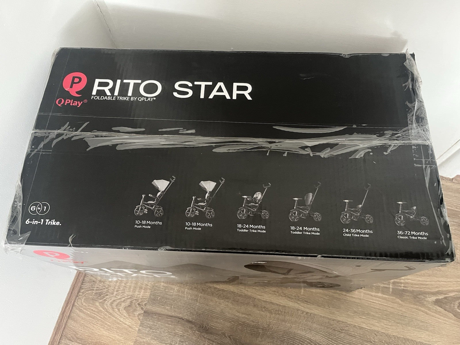 QPlay Rito Star Folding Trike Grey New In Box Age From 10 to 72 Months Kids Bike