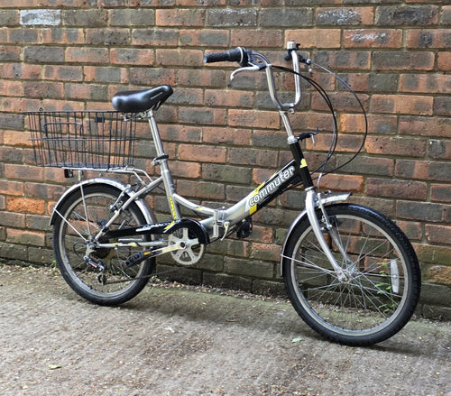 AMMACO COMMUTER TWENTY FOLD UP BIKE w/ REAR BASKET / 20" WHEELS / 33cm FRAME