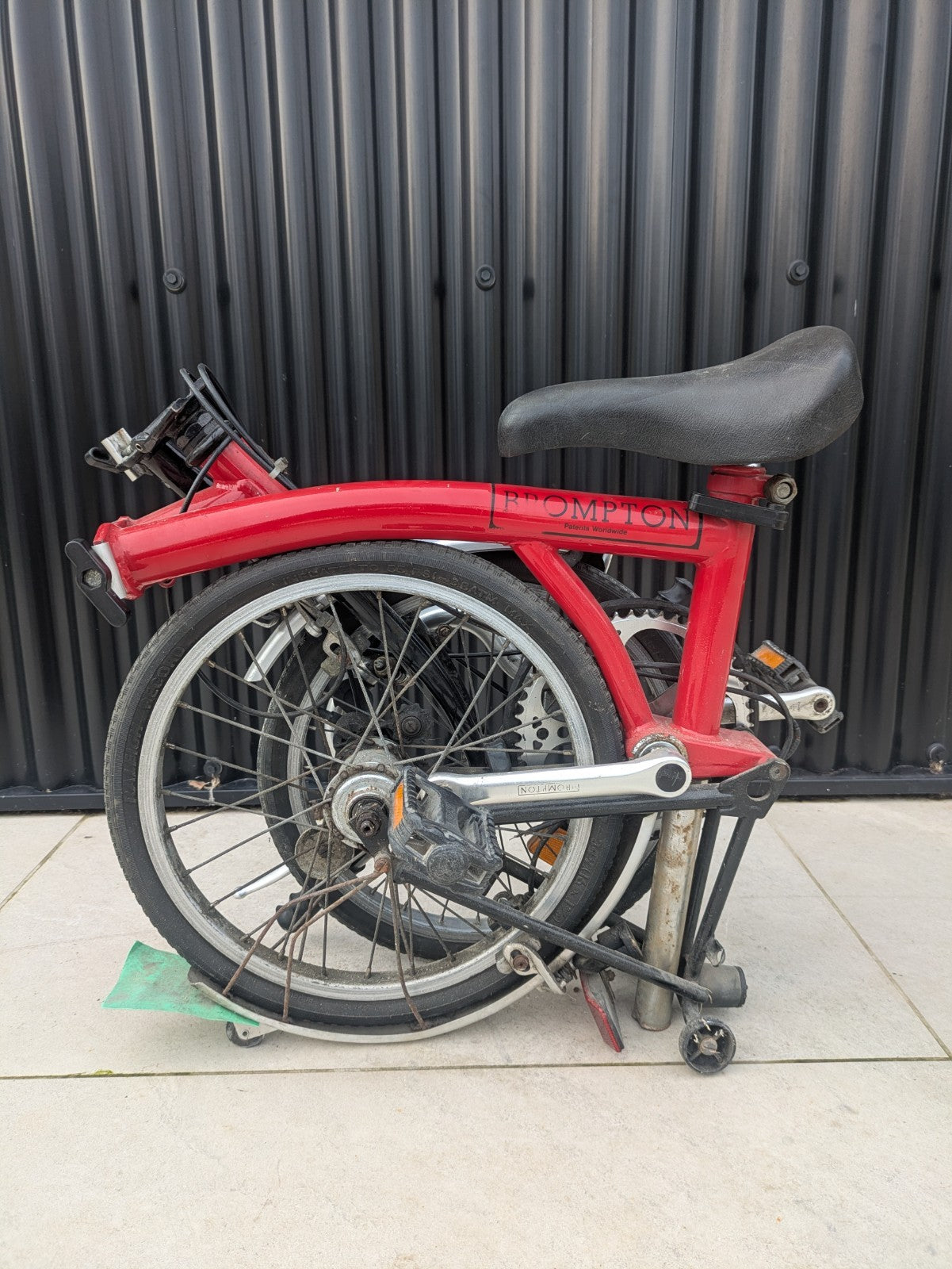 Brompton 1994 Folding Bike 16" with 3-Speed Sturmey-Archer Gears Red