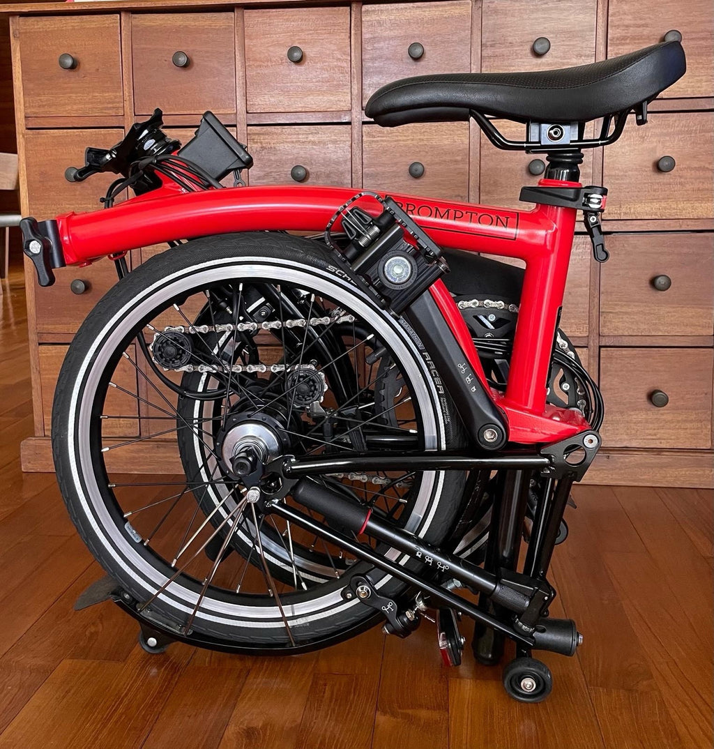 Brompton M6L Black Edition Rocket Red 6 Speed Dynamo Lights