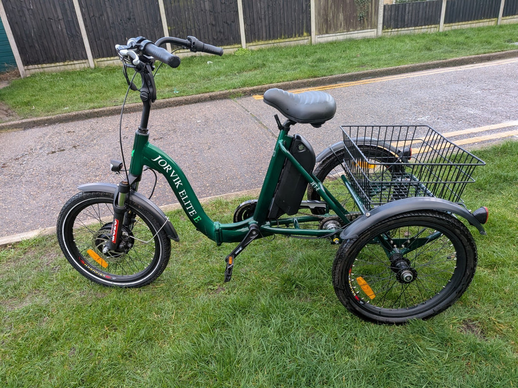 Jorvik Elite Jet E-20 Folding Trike, ONLY 32 MILES, BRAND NEW BATTERY, DELIVERY