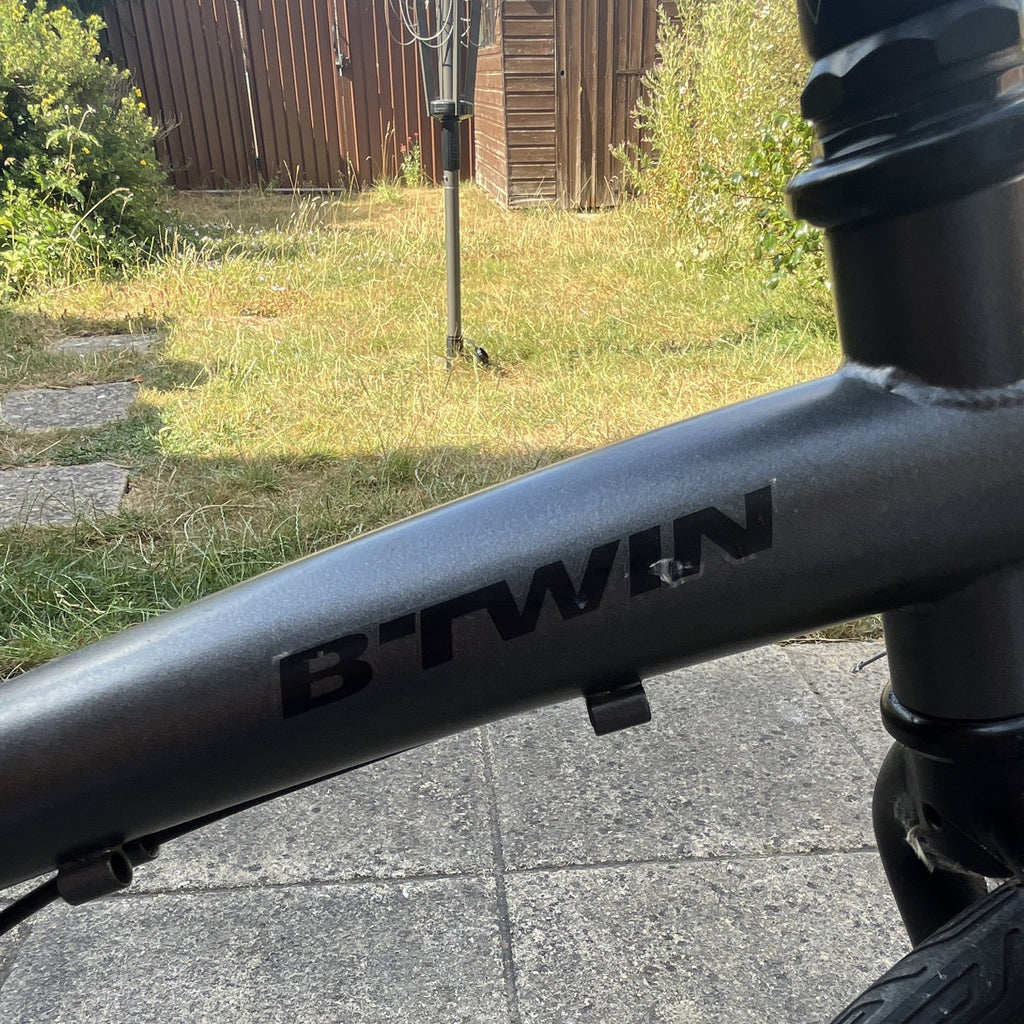 B'TWIN 20in Folding Bike Grey/Black V-Brake Derailleur Gears Riser Bar