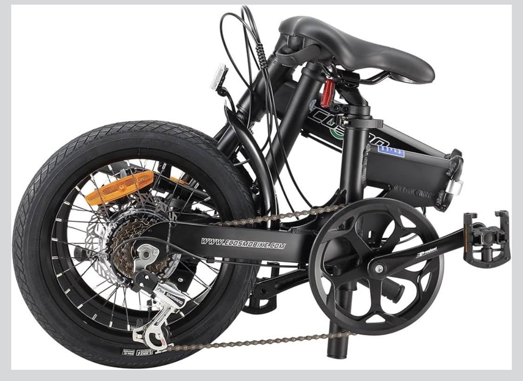 ECOSMO 16" Lightweight Alloy Folding City Bike 6 Speeds, Dual Disc brake