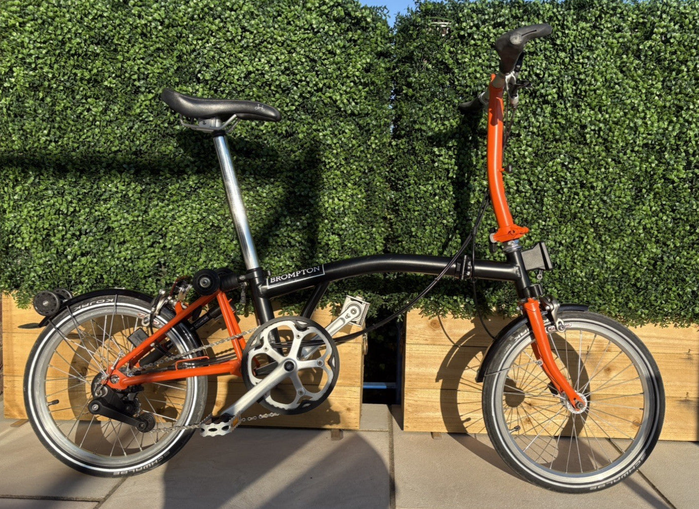 Brompton S6L 2014 6-Speed Folding Bike - Orange & Black - Very Good Condition