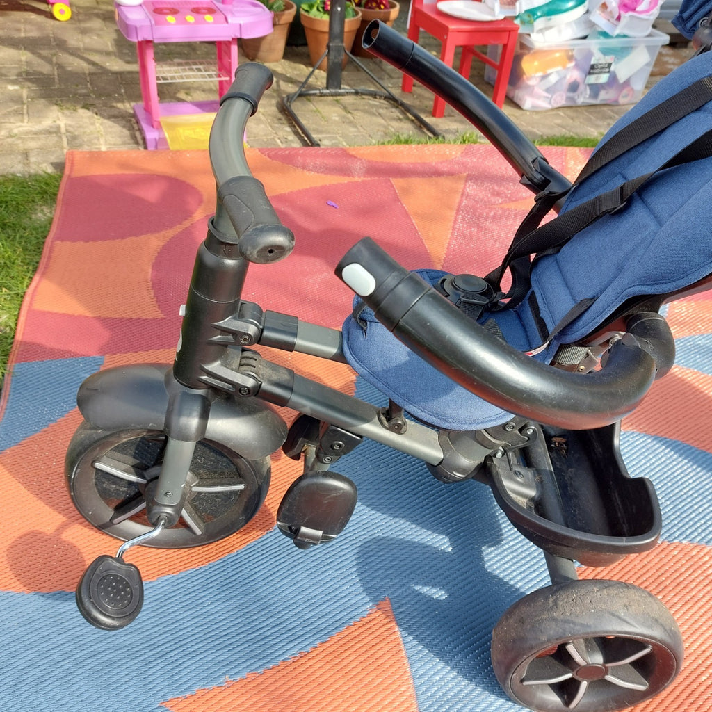 QPlay Rito Star Folding Trike Bike, Blue, With Sun Canopy