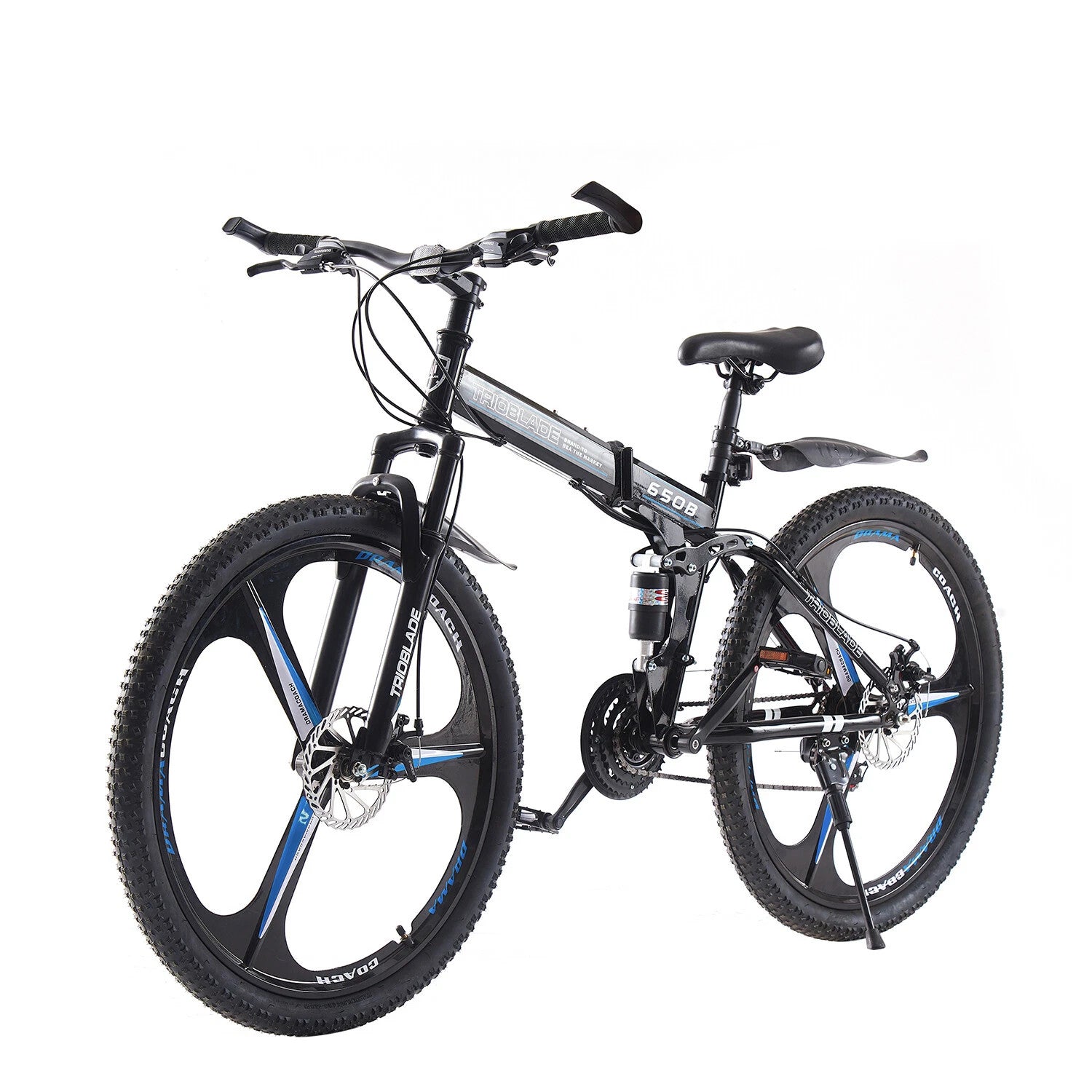 SHIMANO Folding Mountain Bike 24-27.5Inch Wheel 21 Speed Full Suspension Bicycle