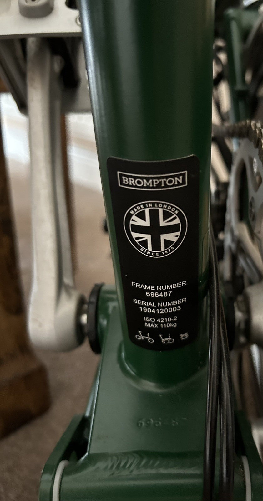Brompton M3L Folding Bike 2019 Racing Green 3 Speed