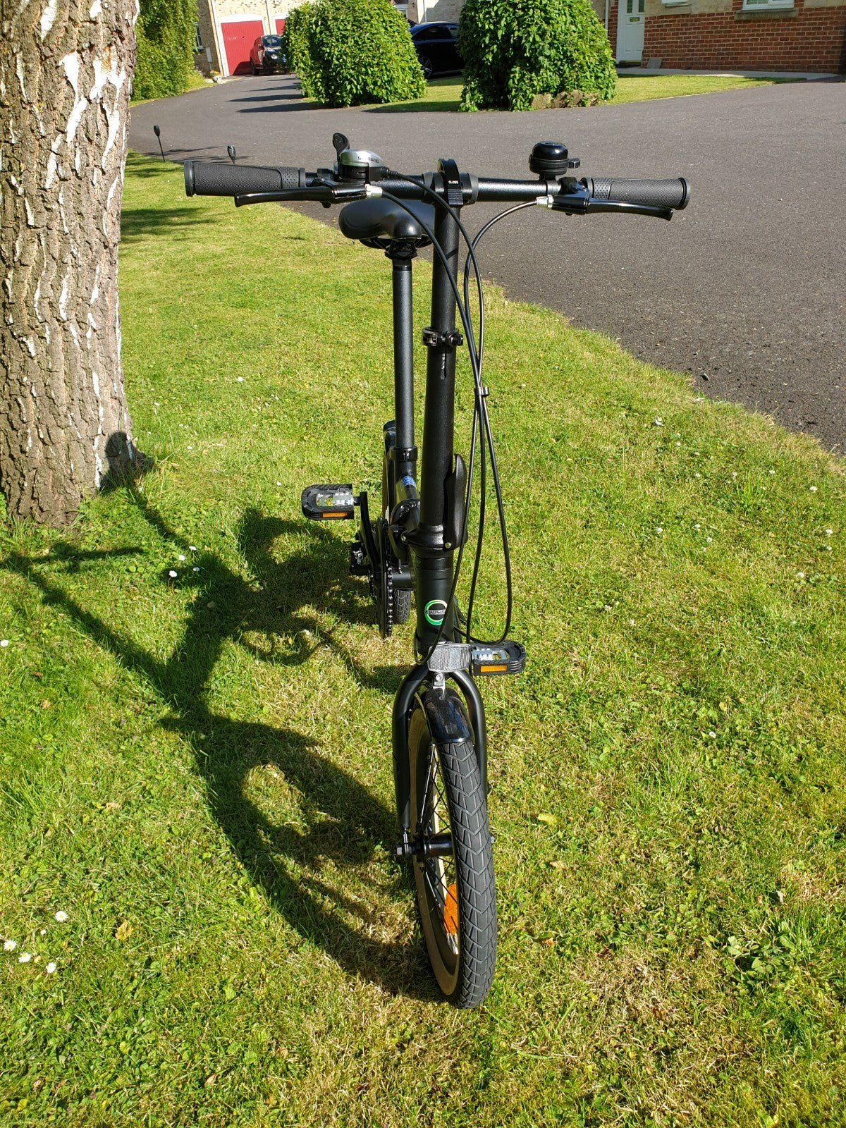 Folding Bicycle Ecosmo 16" Wheel Black Alloy 6SP Shimano Gear, DualDisc