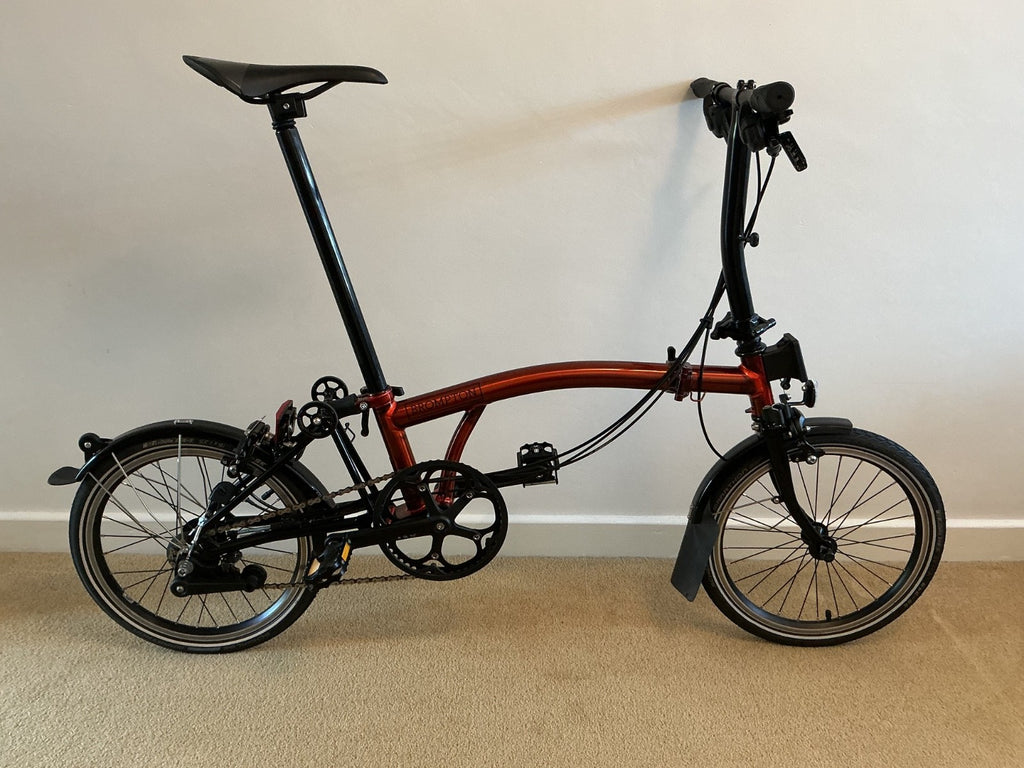 Brompton C Line Flame Red Lacquer low bar 6 speed