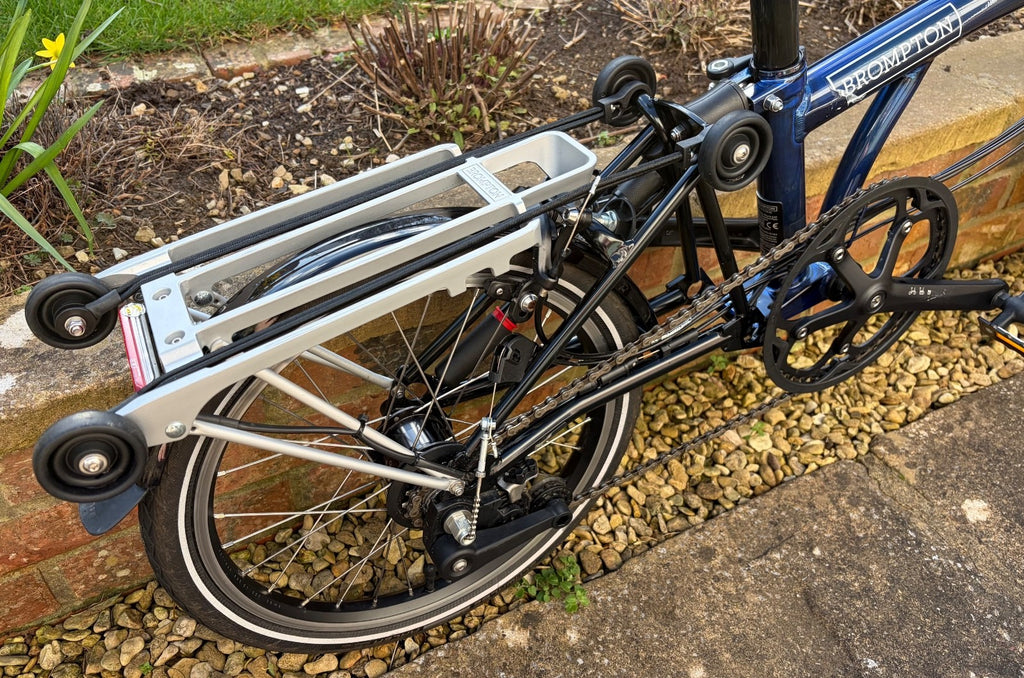 Brompton Folding Bike with 6 speed gears in Metallic Blue