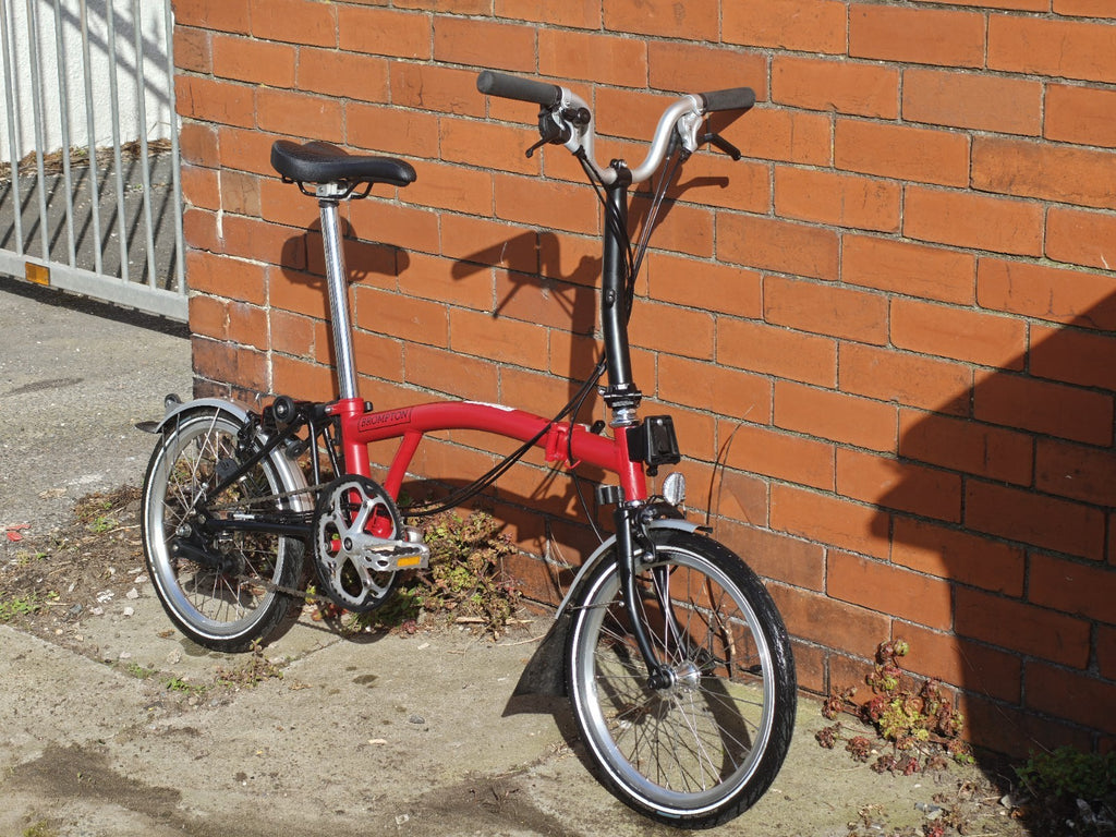 Brompton C Line folding bicycle 2022 Serial 2203020006 Red + Bags + Accessories