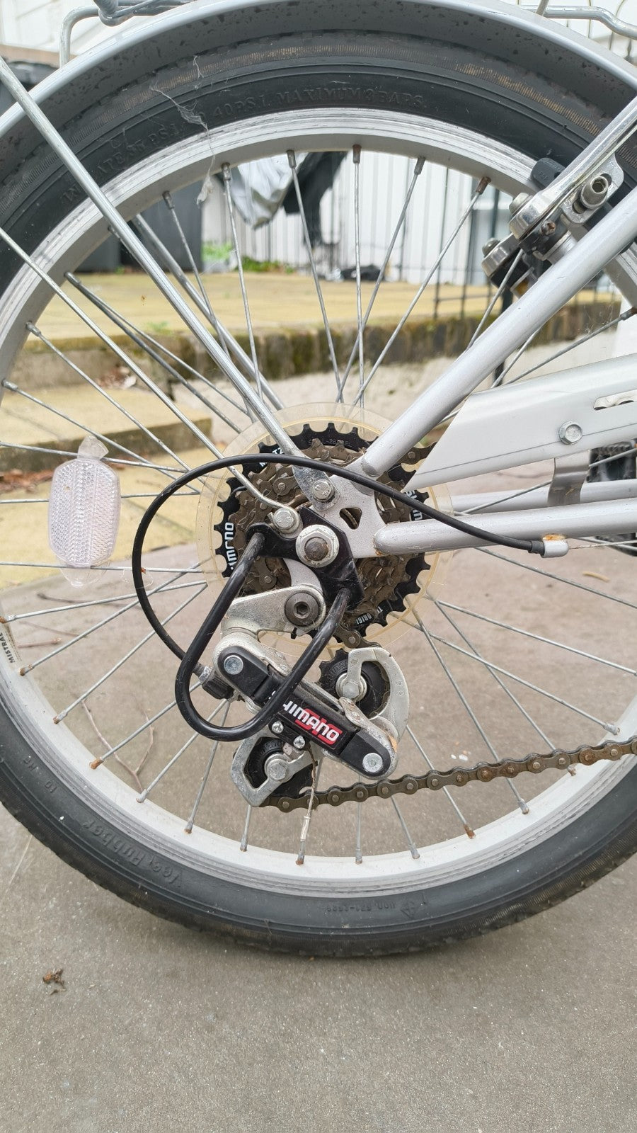 Raleigh Eclipse Folding Bike Shimano 6 Speed Gears - Silver color - Used