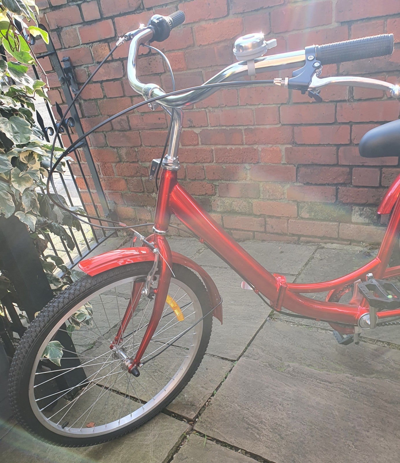 Brand NEW NEVER RIDDEN Adult RED Folding Tricycle. Basket & 7 Derailleur Gears.