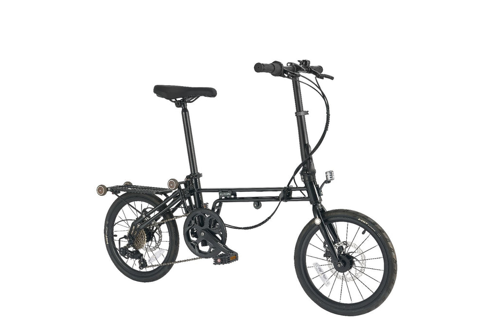 Folding Bicycle 16" Wheel Alloy 7SP Shimano Gear,3-Way Folding,DualDisc-16AF03BL