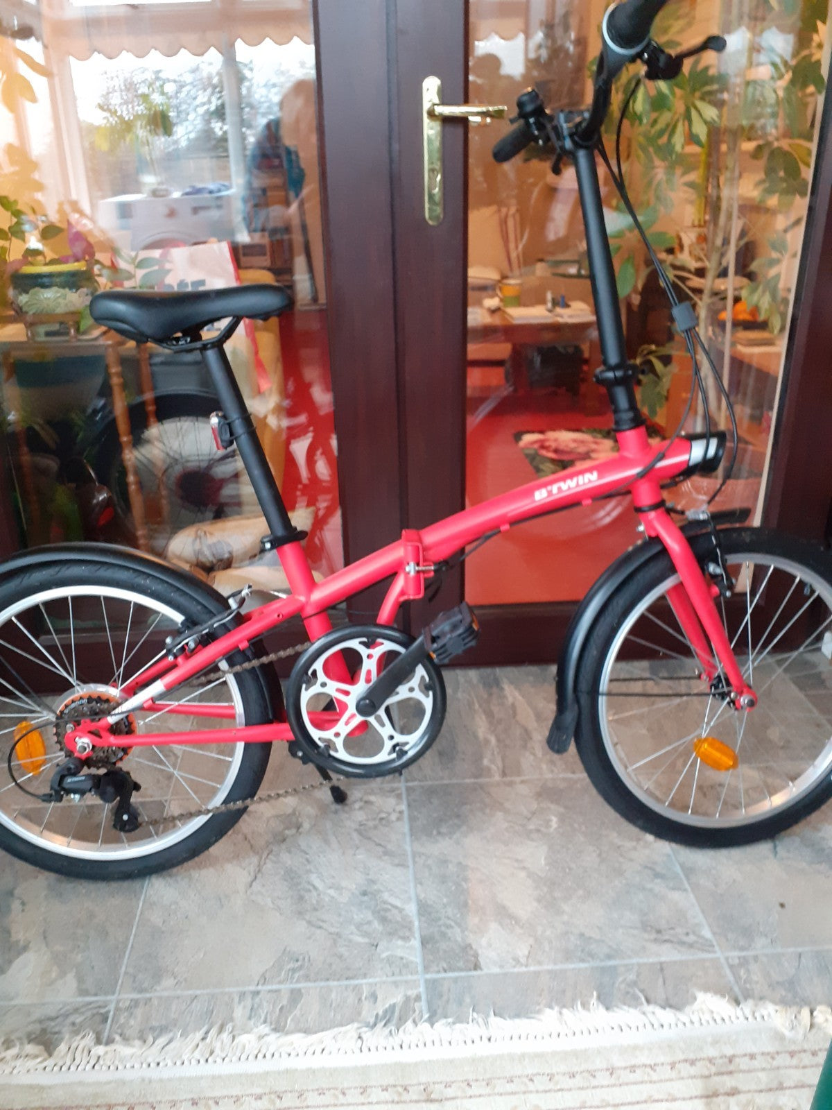folding bicycle B.Twin 20in wheels red unused