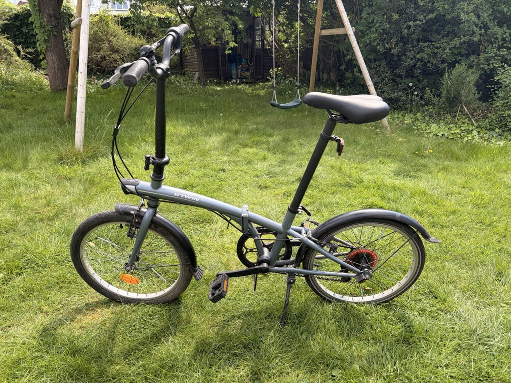 B'Twin Folding Bike Dark Blue Decathlon 20" Wheels Used