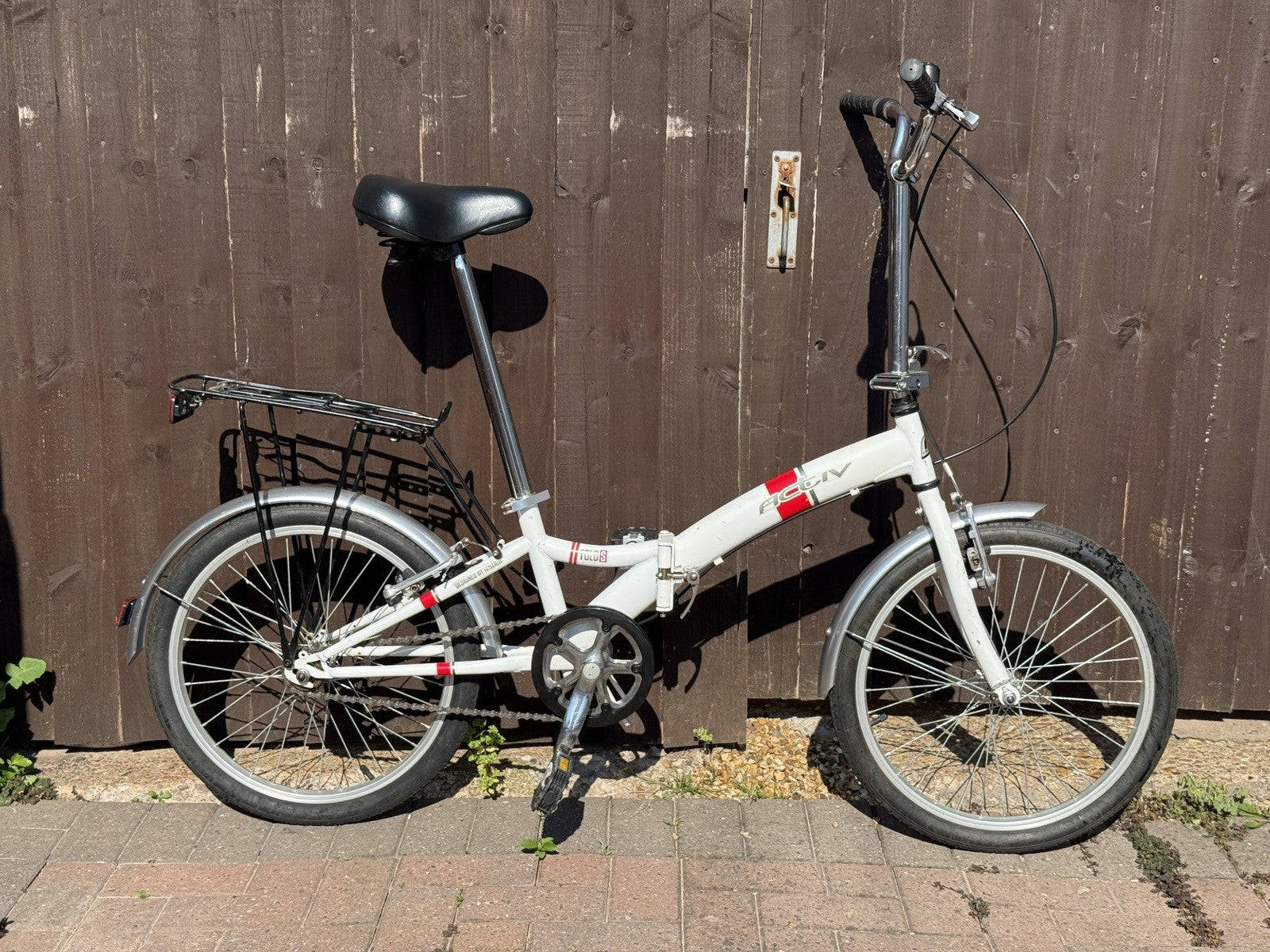 Activ Fold S folding single speed bike bicycle with additional rack White
