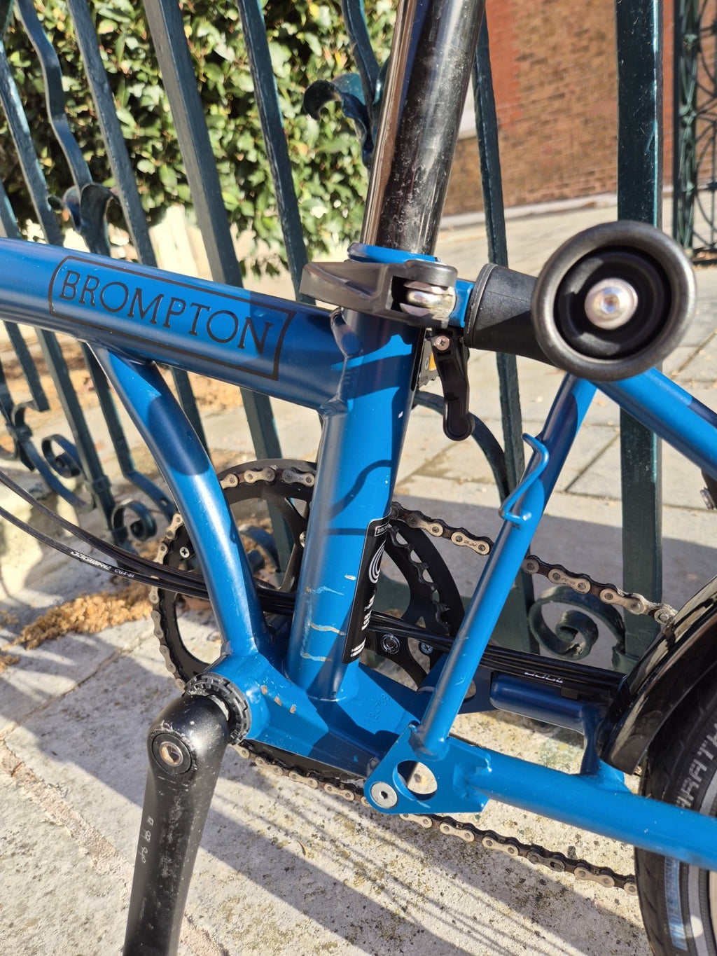 Brompton C Line 6 Speed 2024 Mid Handlebar Folding Bike - Ocean Blue