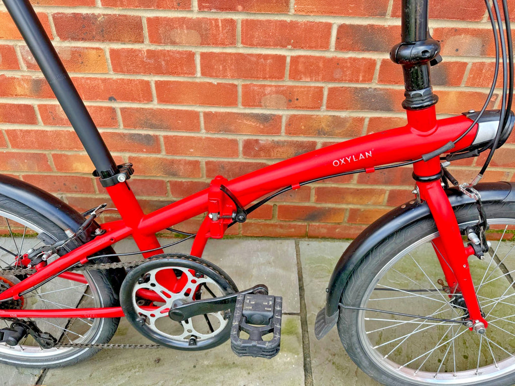 Unisex Adults Men's Women's Decathlon Oxylane Red Folding Bike